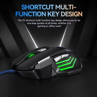 Title: 7-Button Pro Gaming Mouse - 5500 DPI, LED Optical Sensor, USB Wired