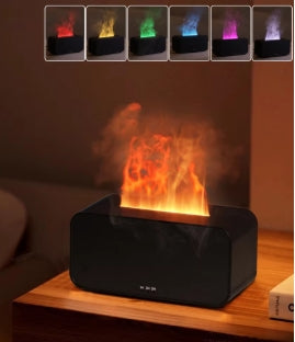 Flame Aroma Diffuser - Essential Oil Humidifier with LED Light